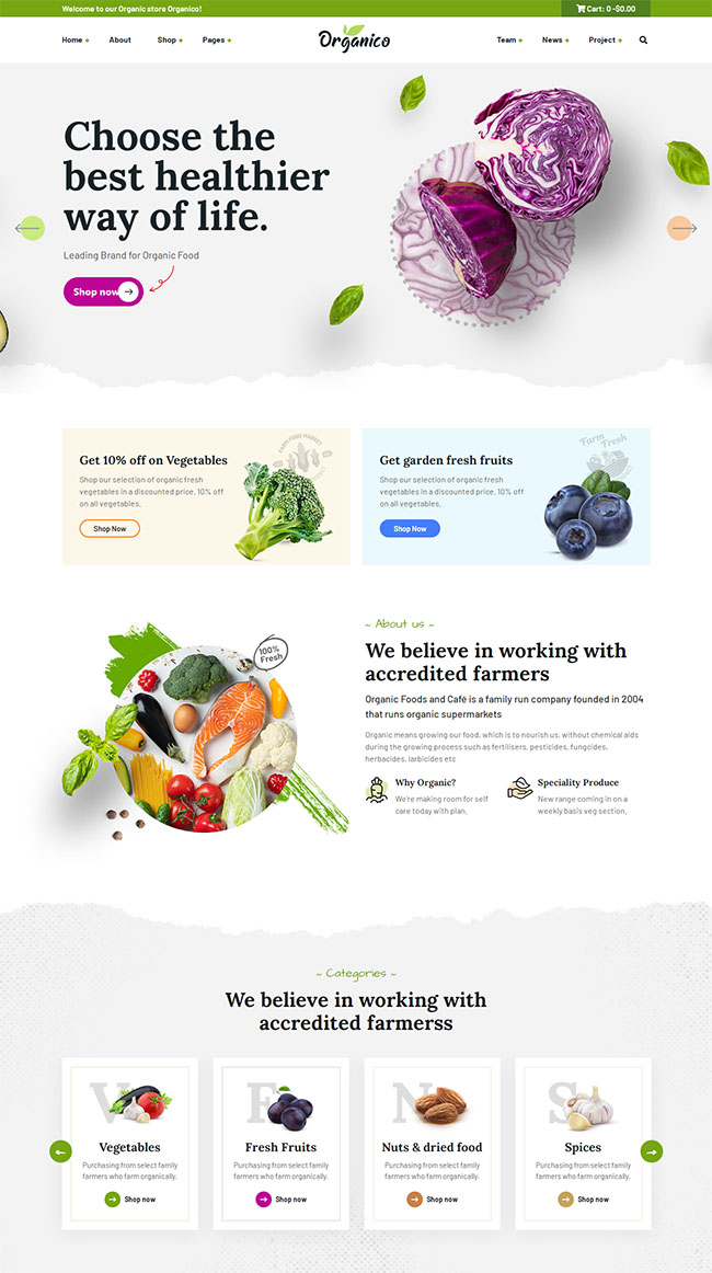 蔬菜水果商店网站响应式模板（水果商城网站模板）