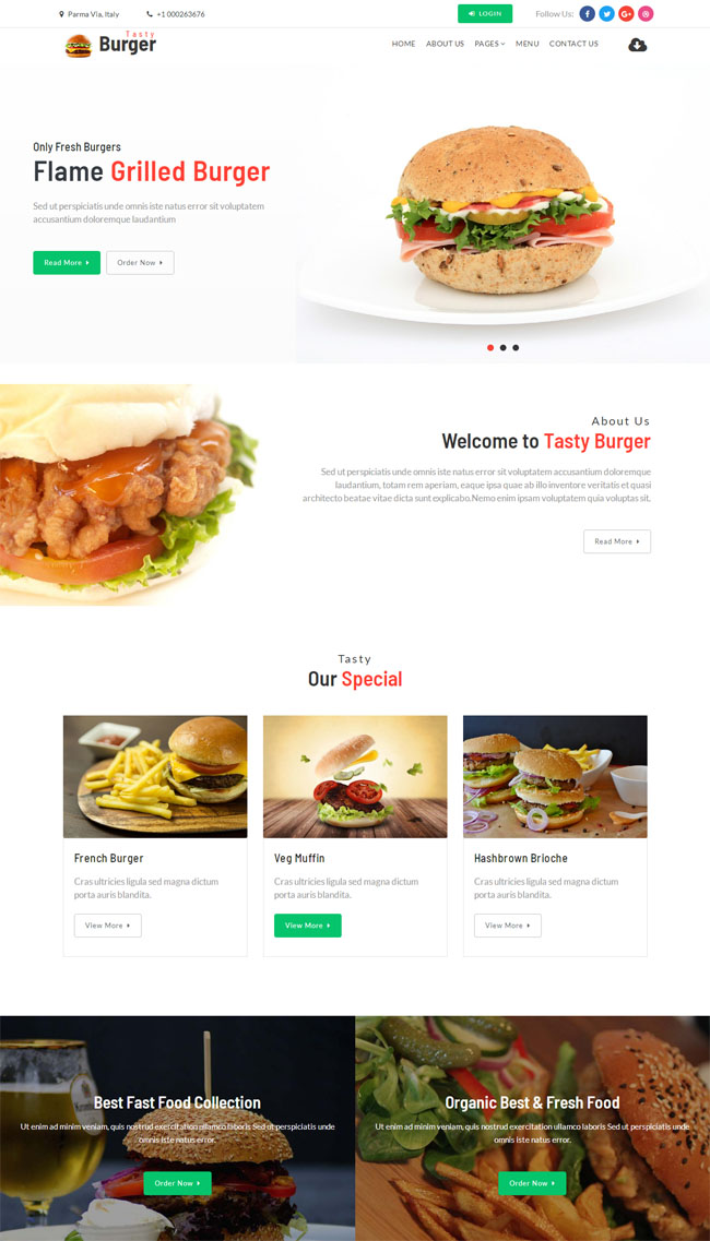 高热量快餐食品网站HTML5模板（食物热量网站）