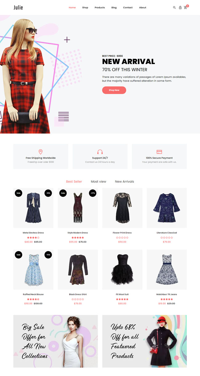 时尚女装电商网站HTML5模板（女装电商图片）