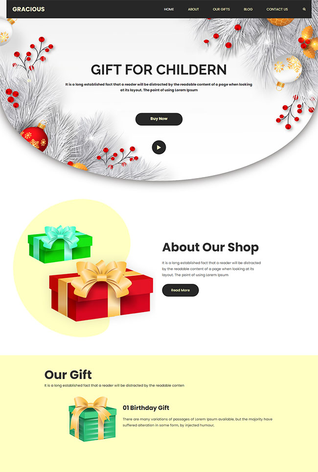 生日礼物商店网站HTML5模板（生日礼物网页）