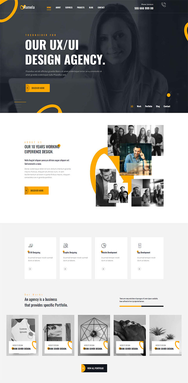 黄色风格设计企业网站模板（黄江网站设计）