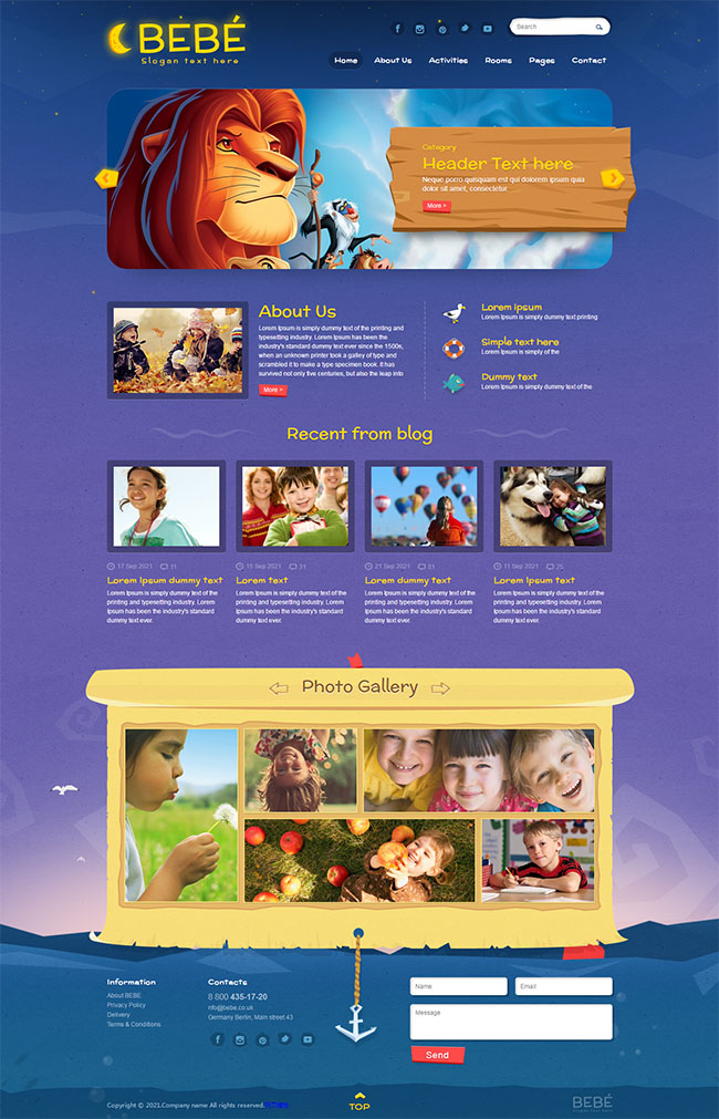 儿童幼儿园响应式网站模板（幼儿园网页模板）