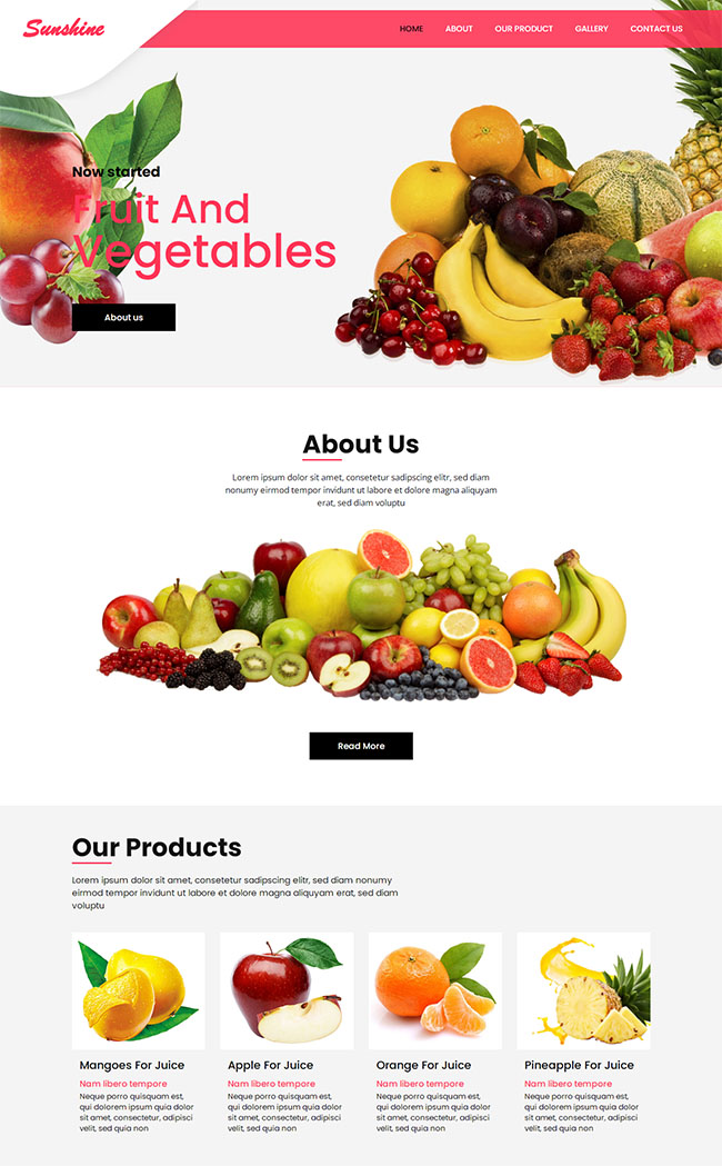 精品水果商品展示网站模板（水果商城网站模板）