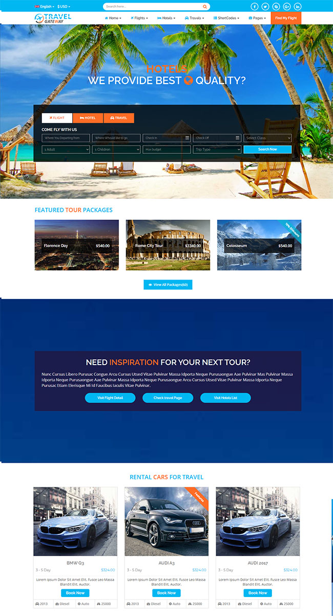 旅游酒店预订网站HTML5模板（酒店预订网页设计）