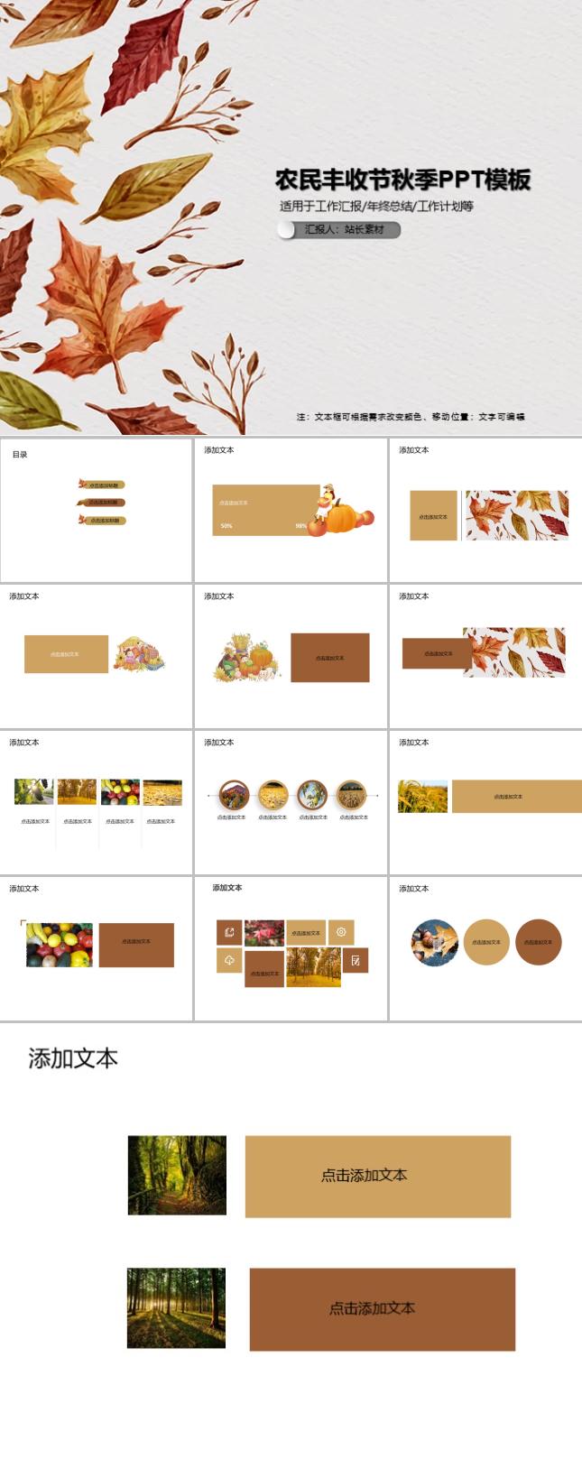 农民丰收节秋季PPT模板