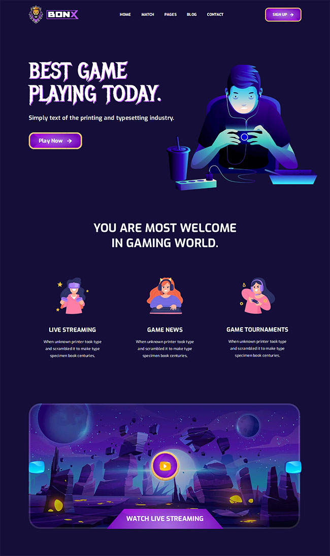 多风格游戏电玩网站HTML模板 娱乐休闲