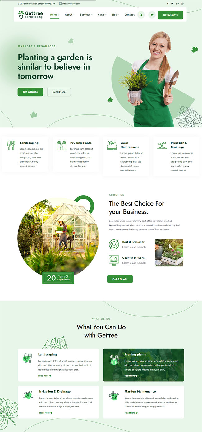 花园景观绿化公司网站模板（小区园林绿化公司）