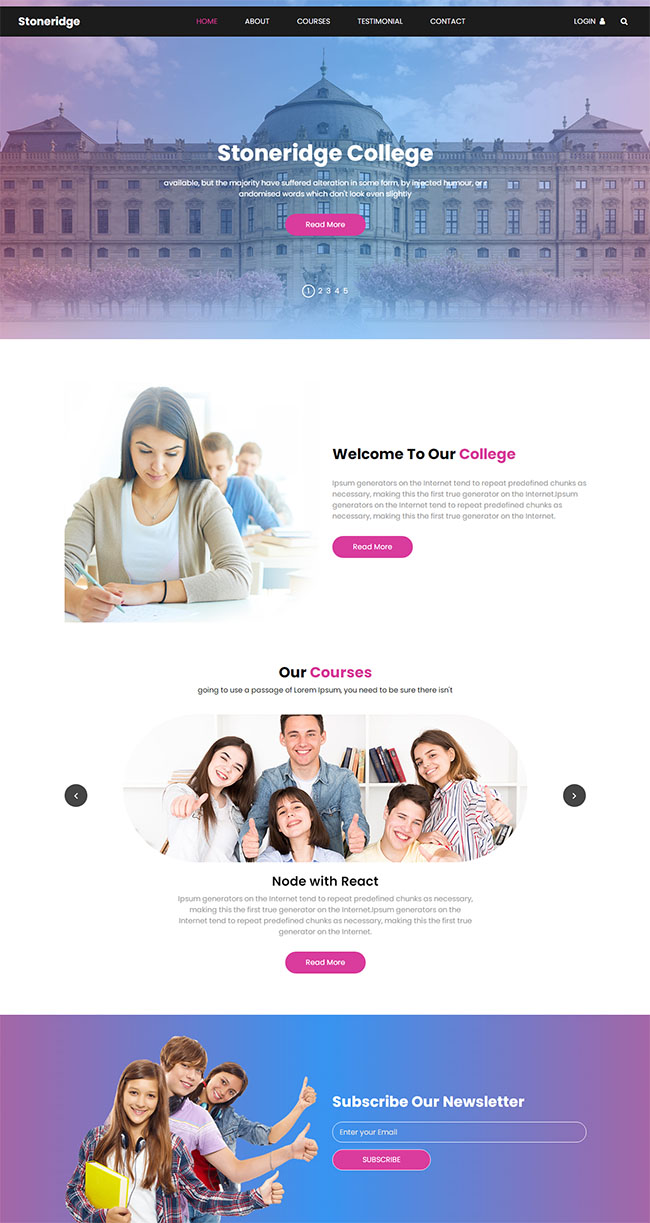 学校课程教育行业网站模板（教育类网站模板）
