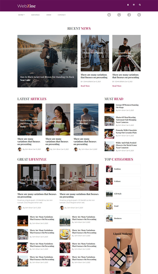 网络杂志新闻网站HTML5模板（新闻类网站模板）