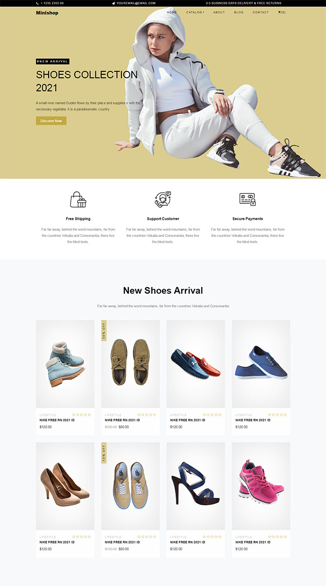 时尚鞋子商城的Bootstrap模板（bootstrap购物网站模板）