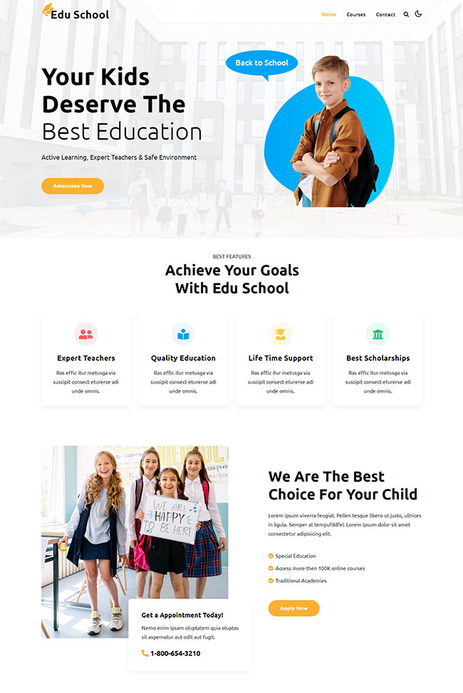 儿童家庭教育HTML5网站模板（小学生家庭教育网）