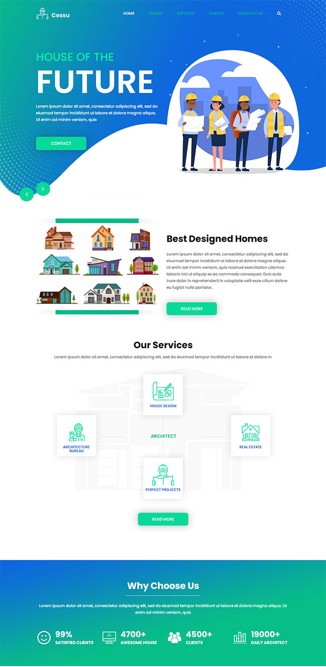 房屋建筑设计公司HTML5模板（建筑公司网页设计）