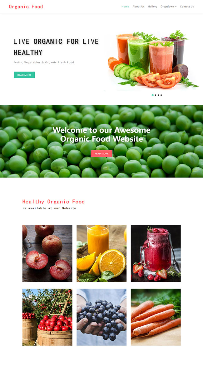 绿色清爽的有机果蔬网站模板（有机果蔬图片）