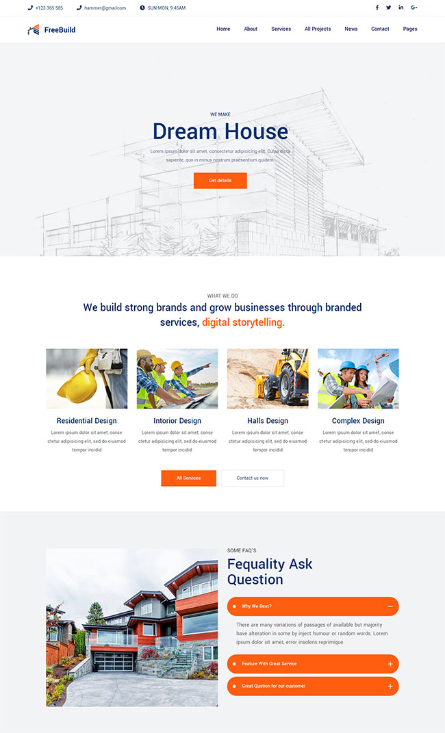 建筑工程公司网站HTML5模板（建筑公司网页）