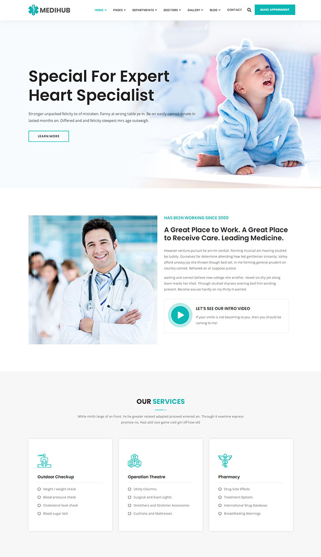 医疗健康医生诊所HTML5模板