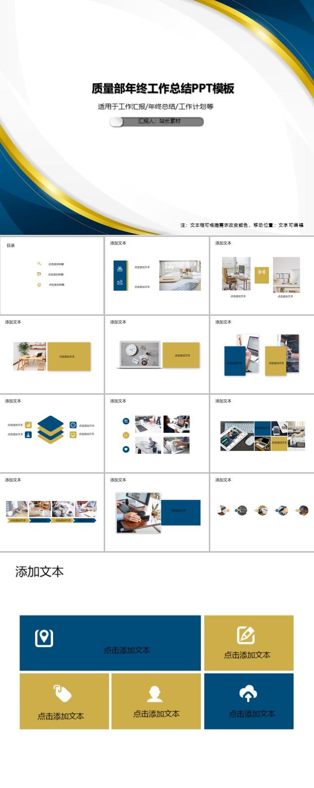 质量部年终工作总结PPT模板