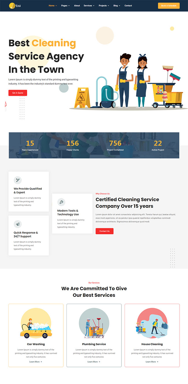 家政保洁服务公司网站模板（保洁家政服务平台）