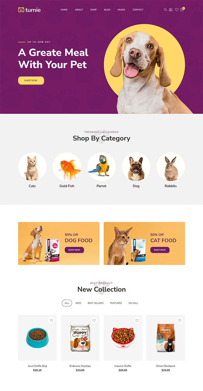 宠物食品电子商务网站模板（宠物食品电商平台）