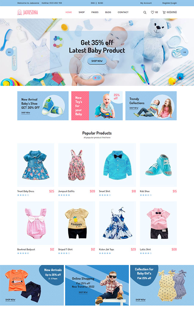 婴儿用品服装网站模板（宝宝衣服网站）