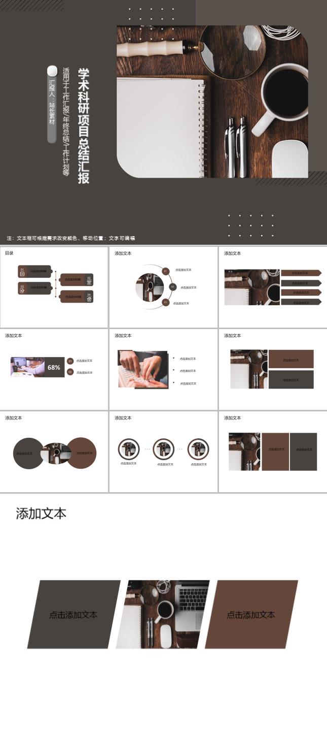 学术科研项目总结汇报ppt模板