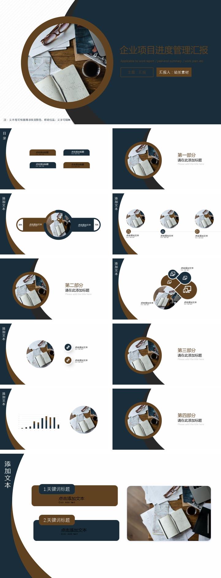 企业项目进度管理汇报ppt模板