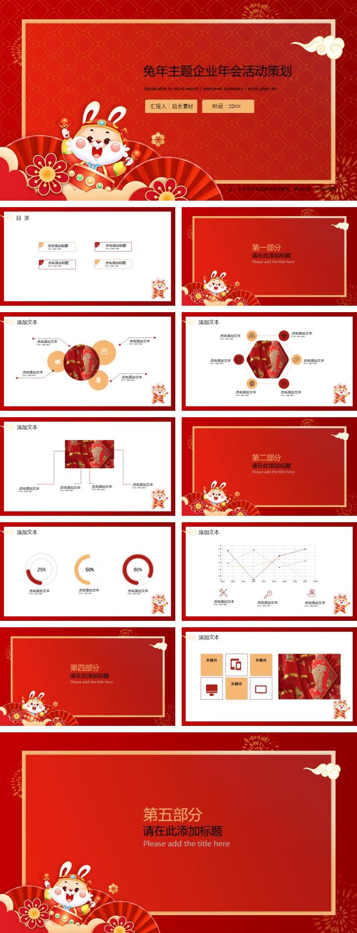 兔年主题企业年会活动策划ppt模板