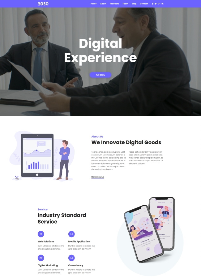 HTML5数字产品服务型企业网站模板 公司企业