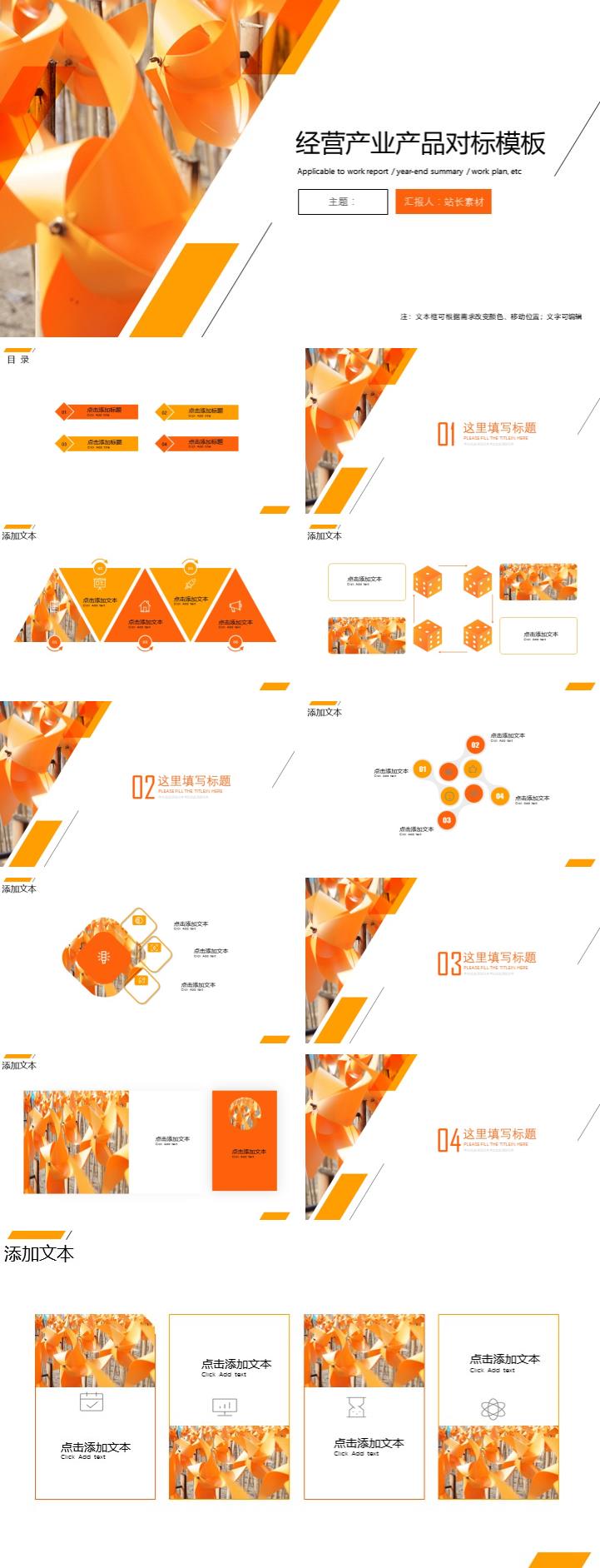 经营产业产品对标ppt模板下载