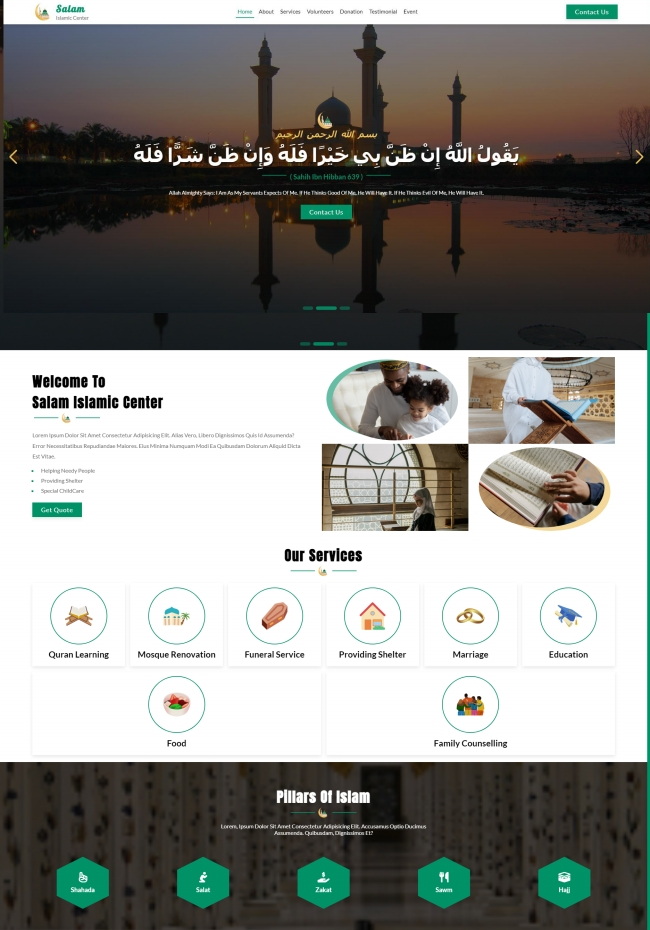 伊斯兰文化教育服务机构网站模板-资源仓库
