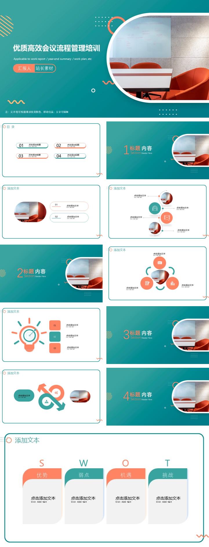 优质高效会议流程管理培训ppt模板
