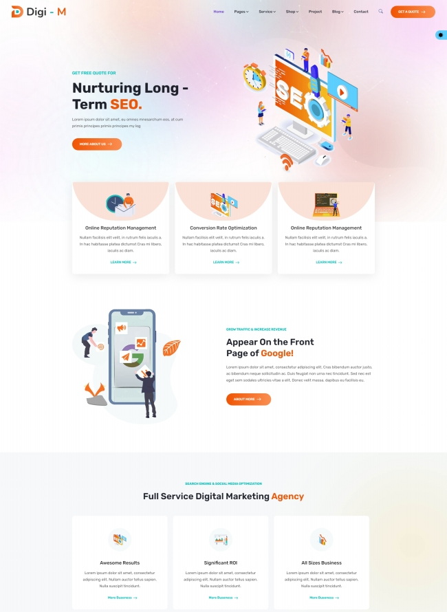 SEO数字营销代理服务网站模板