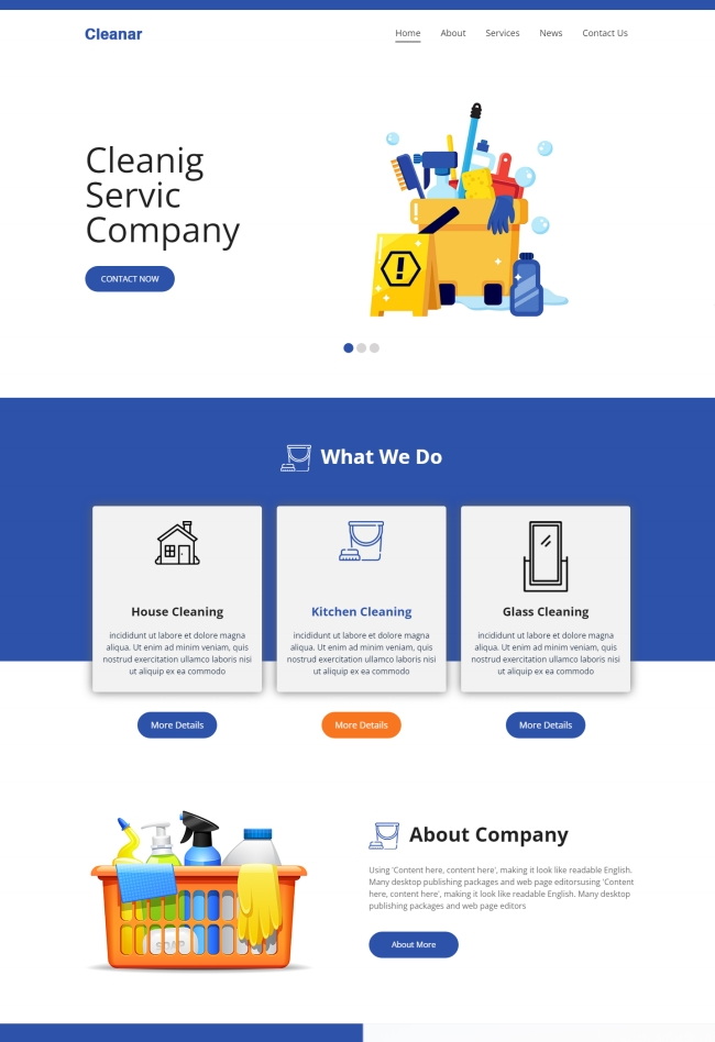 家政保洁服务公司宣传网站模板