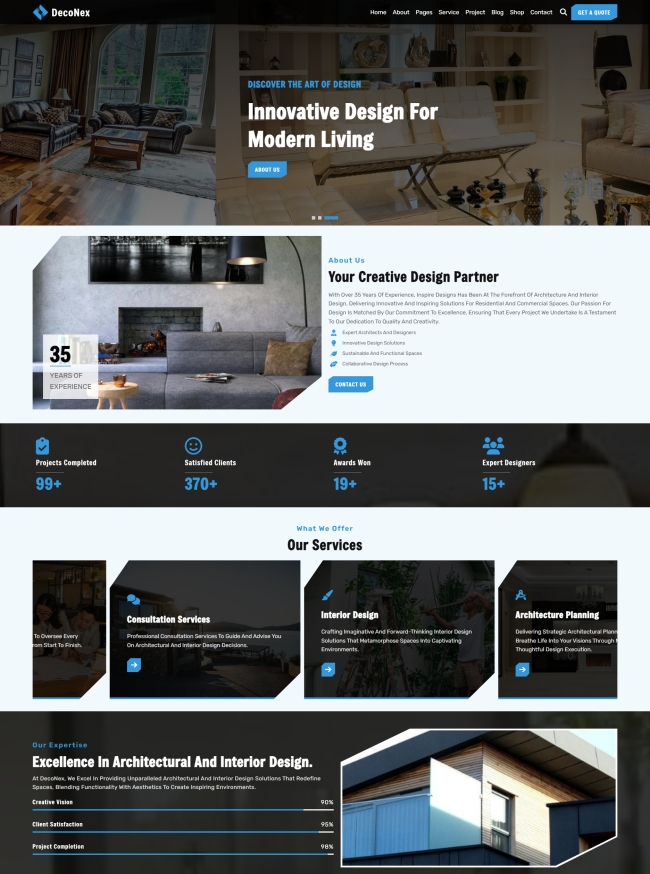 创意建筑室内设计服务公司网站模板