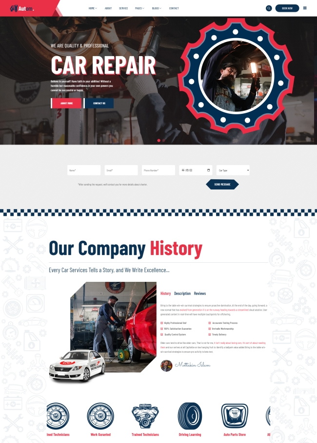 汽车修理服务公司网站HTML5模板