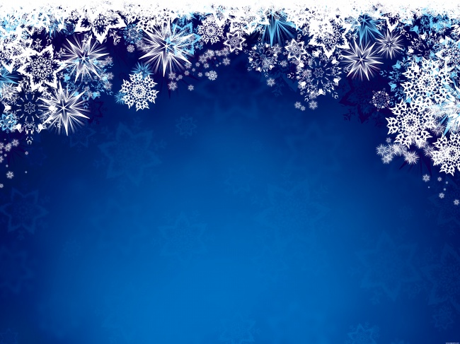 蓝色背景雪花边框图片