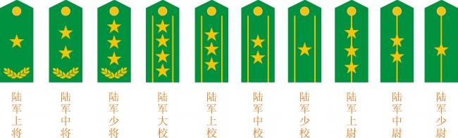 陆军军衔肩章图图片