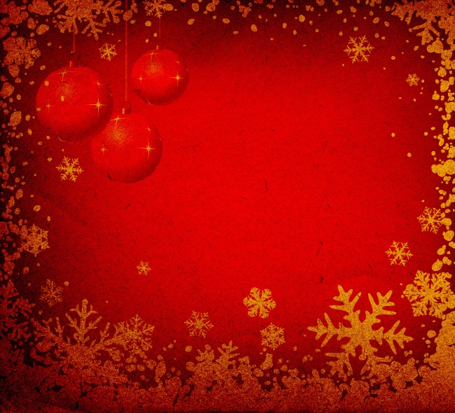 红色圣诞花纹边框图片