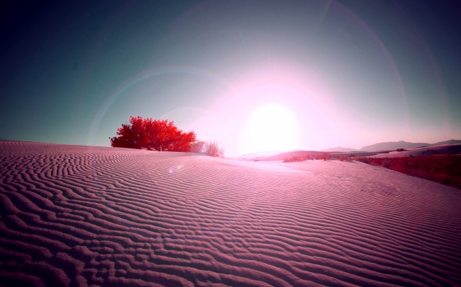红色沙漠唯美风景图片
