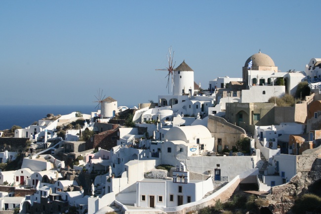 希腊白色建筑图片
