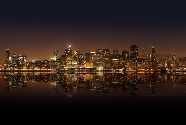 城市天际线夜景图片