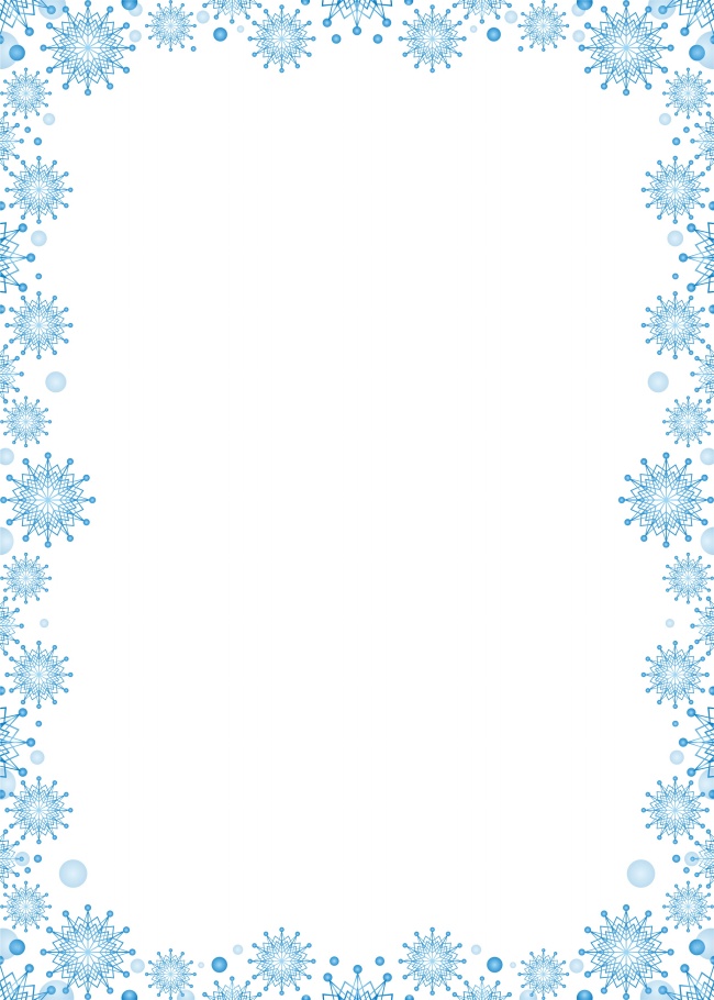 蓝色雪花边框背景图片