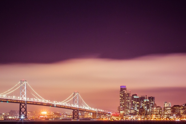 旧金山大桥繁华夜景图片