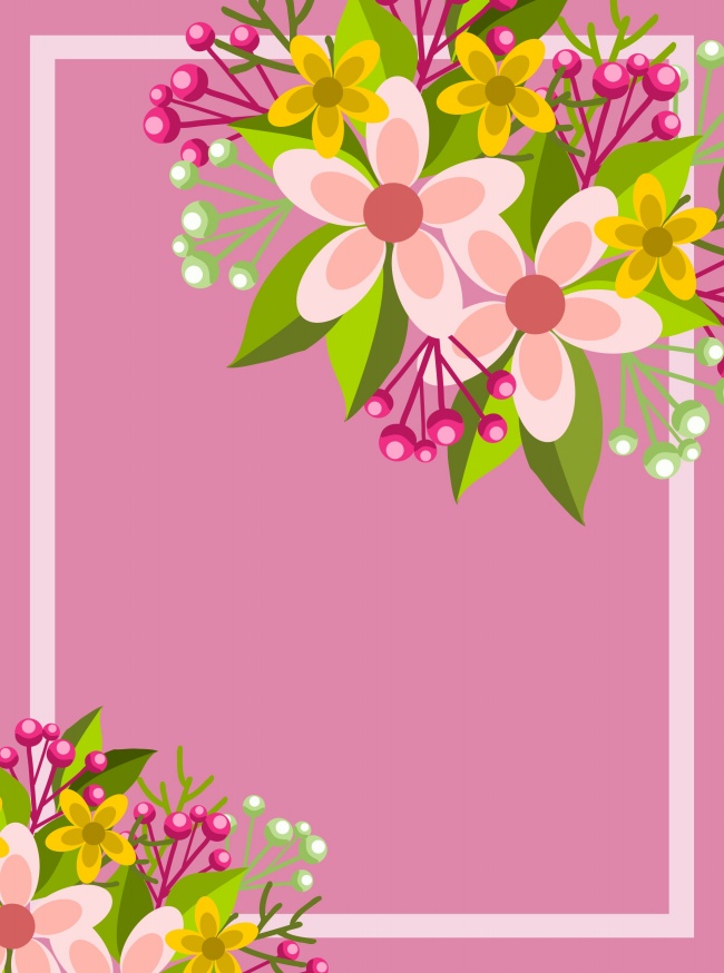粉色花框背景图片素材