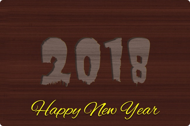 2018新年快乐木板背景图片