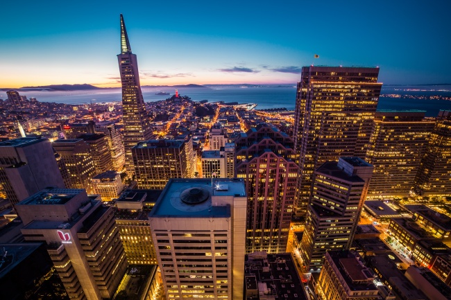 旧金山唯美城市夜景图片