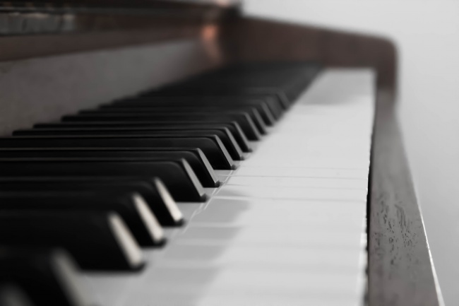 钢琴键盘黑白图片