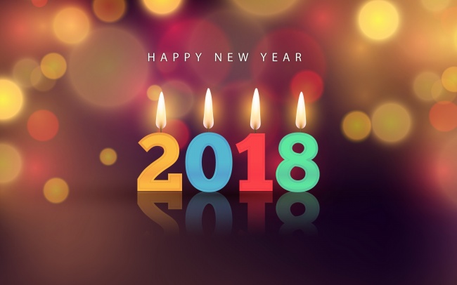 2018数字新年蜡烛图片