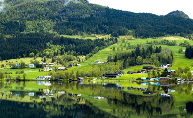 绿色乡村风景图片