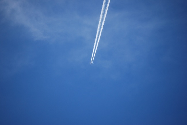 天空飞机云图片素材