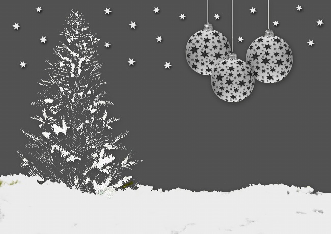 圣诞元素背景黑白图片